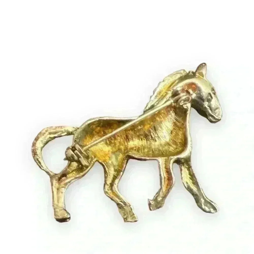 Vintage Zebra Rhinestone Brooch - Picture 3 of 7